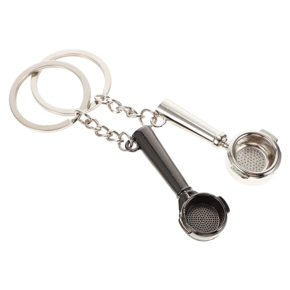 Raindrops Coffee Keychain Set, 2-Piece Zinc Alloy Key Chain Charms, Multifunctional Accessories for Daily Use and