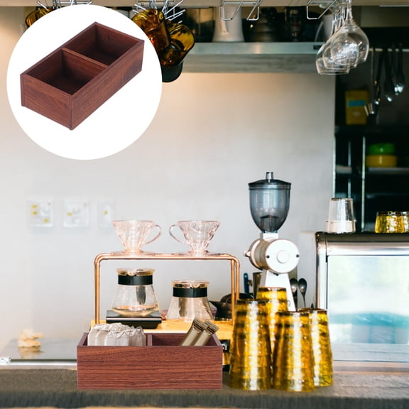FOMIYES Stylish Solid Wood Tea Bag Chest for Coffee Station and Sugar Packet Organization