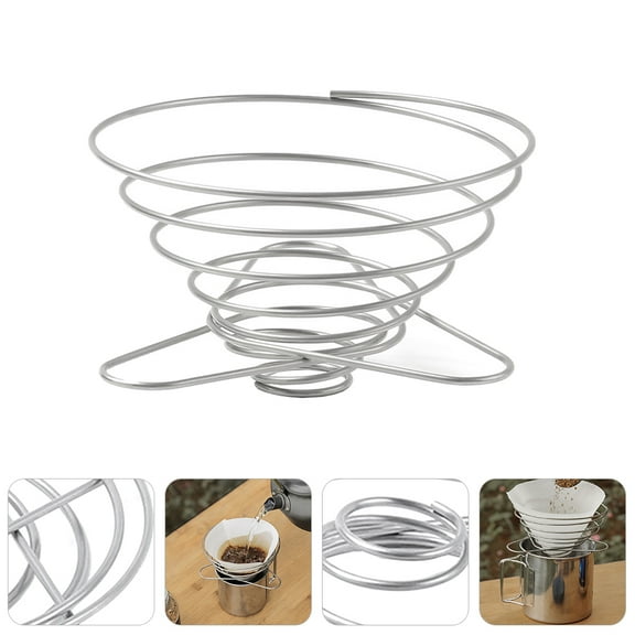 Raindrops Collapsible Coffee Dripper 1Pc Silver For Pour-Over Brewing And Heat Retention