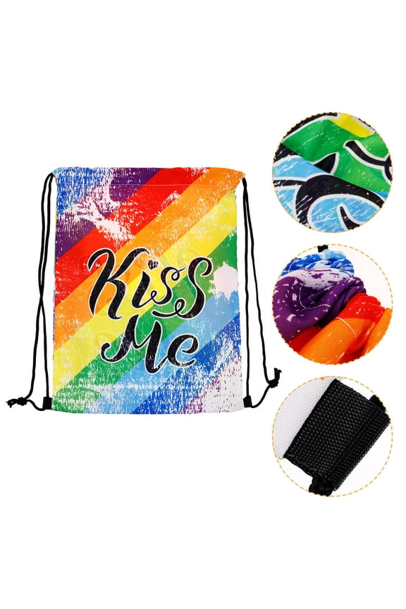 Colorful Drawstring Backpack with Large Capacity Portable for Cheerleaders Dancers
