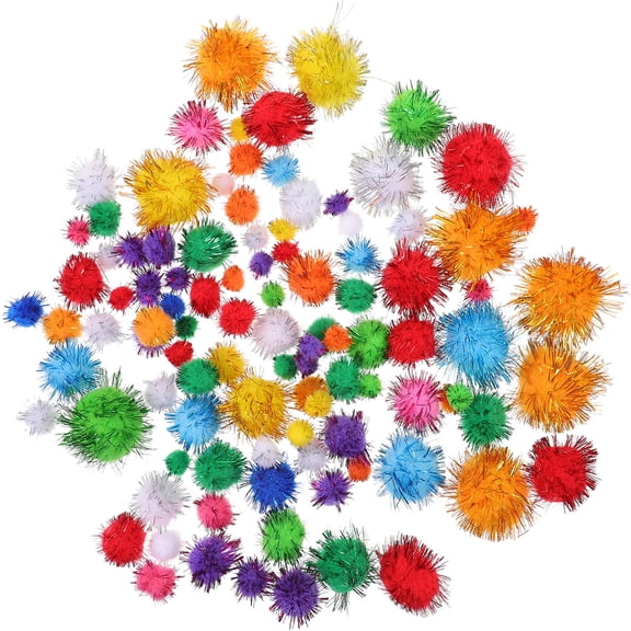 Raindrops 300Pcs Colorful Pom Pom Assorted Colors Mixed Styles Soft PP Yarn Craft Supplies for Artists
