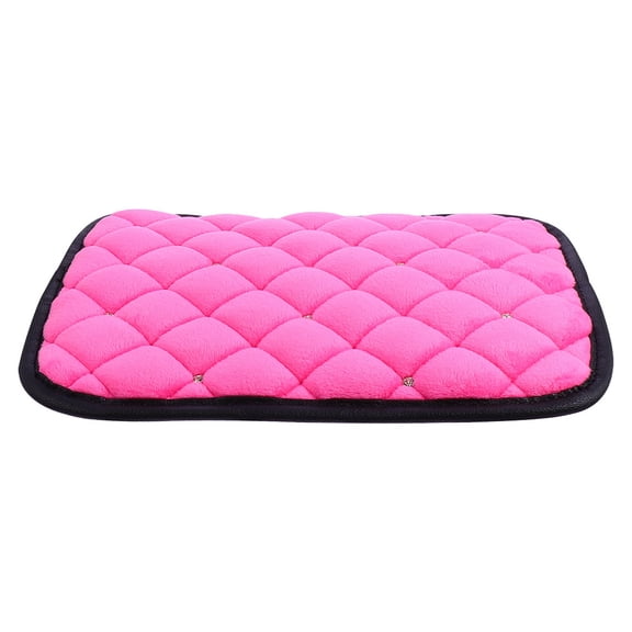 FOMIYES Comfortable Plush Armrest Cushion Pad with Rhinestones Rosy Car Accessory for Center Console