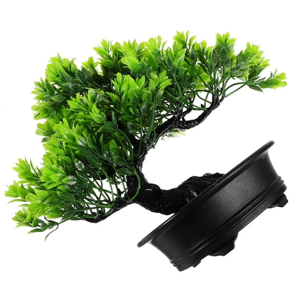 Raindrops Compact Artificial Bonsai Pine Tree for Decoration Use Plastic Green Perfect for Bedroom Kitchen