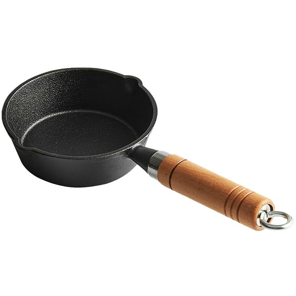 Raindrops Compact Cast Iron Oil Pot with Handle for Home Use Perfect for Frying and StirFrying 6.5 Inches