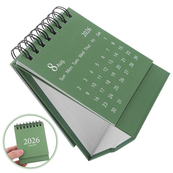 Raindrops 2026 Desk Daily Calendar Green Compact Foldable Standup ...