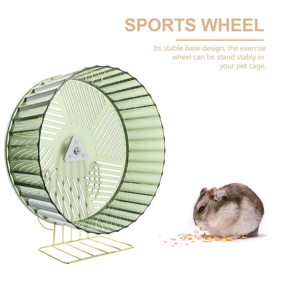 Raindrops Compact Silent Hamster Wheel for Pet Use Made of Plastic and Alloy Green Color Fits Squirrel Bear Hedgehog