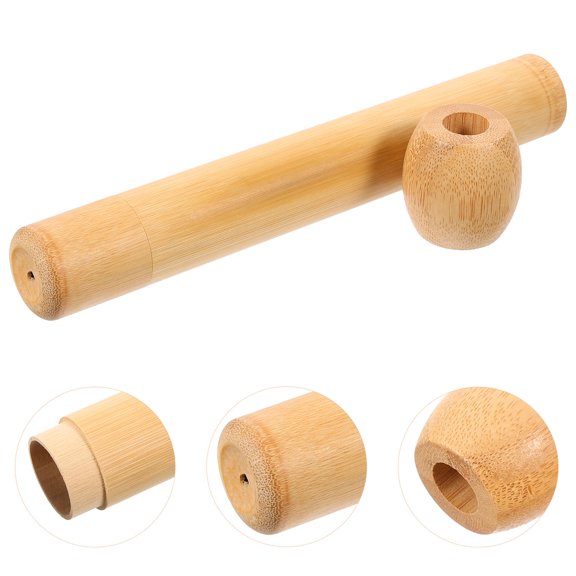 Raindrops Compact Toothbrush Holders Bamboo Pen Stand Travel Case Para