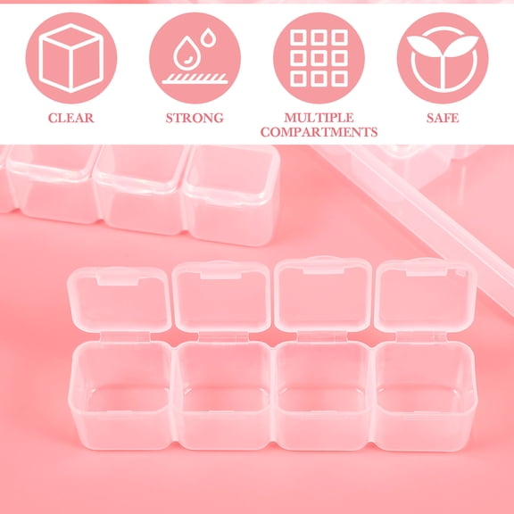 Raindrops Plastic Bead Storage Box with 56 Compartments, 8.25x6.88x1.02in, Organizer for Home and Craft Use