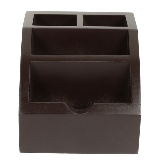 Raindrops Dark Brown Business Card Holder for Office Desk, Stylish Stationery Organizer, 1 Piece