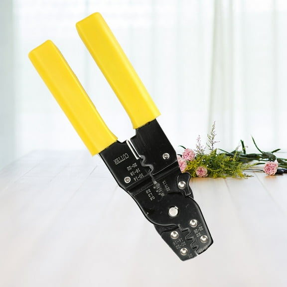Raindrops Compression Tool Kit Professional Coaxial Cable Crimper Alloy Steel PVC for Cable Installation Yellow 9.84 in