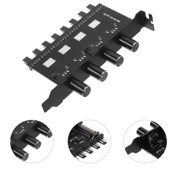 Raindrops Cpu Fan Splitter Computer Fan Extension Adapter Black 1Pcs Back to School