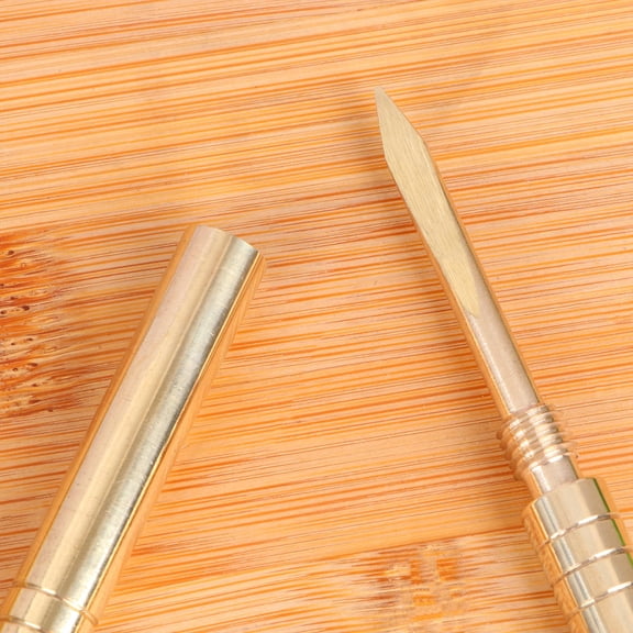 Raindrops Copper Cylinder Tea Tool Set for Chinese Kung Fu Tea Making 2 Section Bamboo Shape Assorted Color