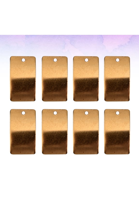 Copper Pendant for Diy Jewelry Making 50Pcs Golden Concave Rectangle