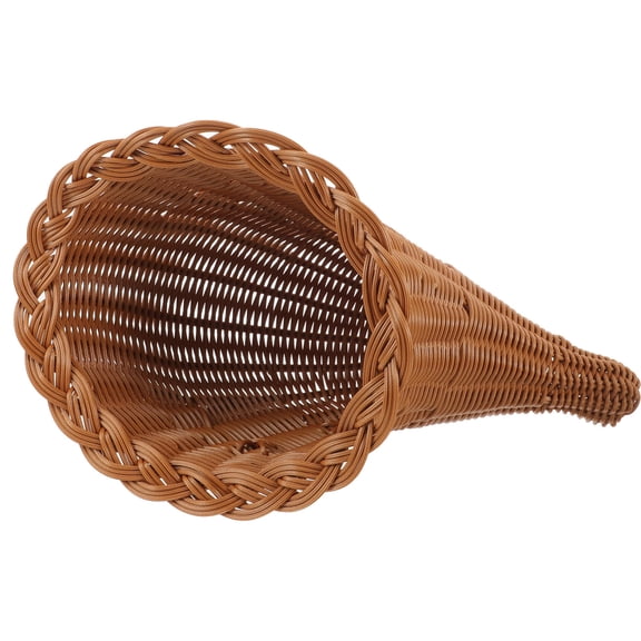 Raindrops Khaki Multipurpose Woven Basket for Bread, Fruits, Desserts & Home Decor - PP Material Storage Organizer