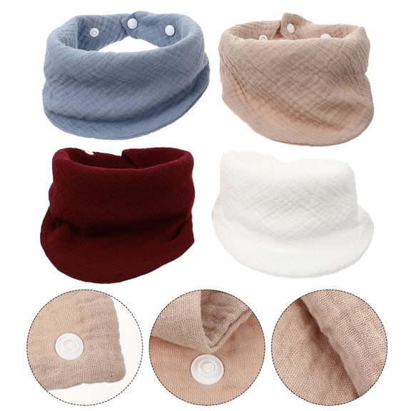 Raindrops 4-Pack Cotton Bibs for Mealtime, Assorted Colors, Soft and Protective Baby Feeding Bib Set