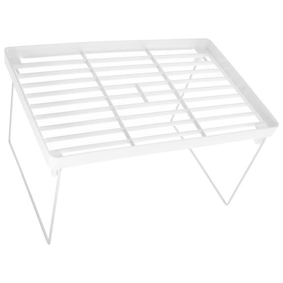 Raindrops Folding Countertop Storage Shelf Organizer Rack for Kitchen, Bathroom, Home Desktop Space Saving Solution