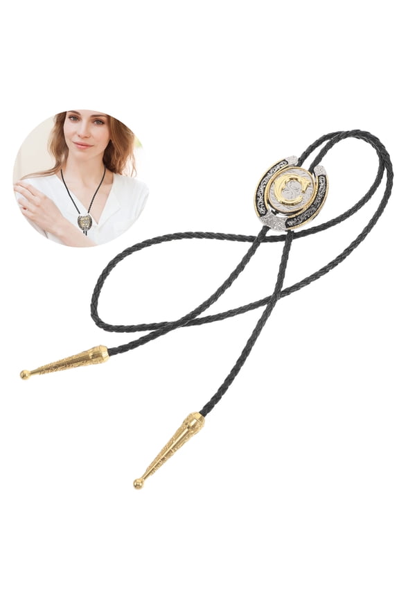 Western Bow Tie for Men, Horseshoe Denim Design, Men's Neck Tie 56.20X4.30X1.40CM