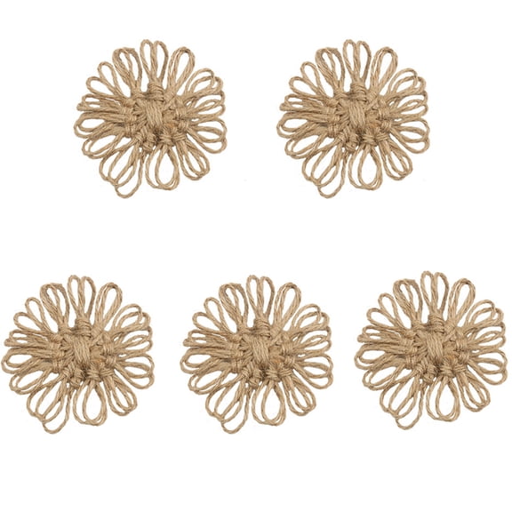 FOMIYES 5-Pack Reusable Khaki Linen Artificial Flowers for Wedding, Home Decor, Party, and Event Decoration