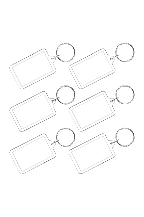Creative Acrylic Transparent Keychain Photo Holder for Keys with Memorable Keepsake Design  6pcs