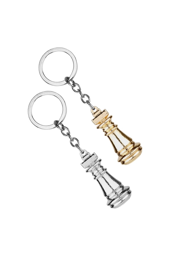 2-Pack Alloy Chess Pendant Keyrings, Assorted Colors, Keychain Accessories for Everyday Use and Giving