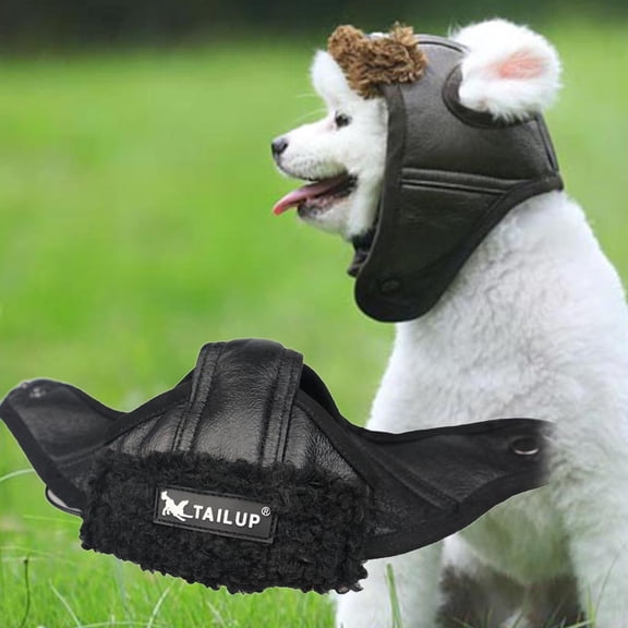 Raindrops Simple Black Pet Flight Cap Costume for Dogs and Cats Eye-Catching Design