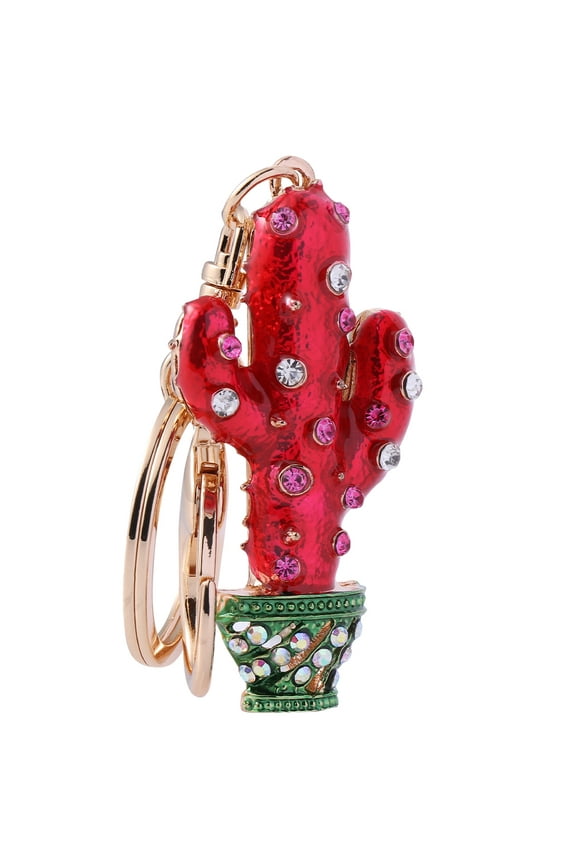 1Pc Funny Cactus Keychain Assorted Color Compact Plant Key Chain for Holding