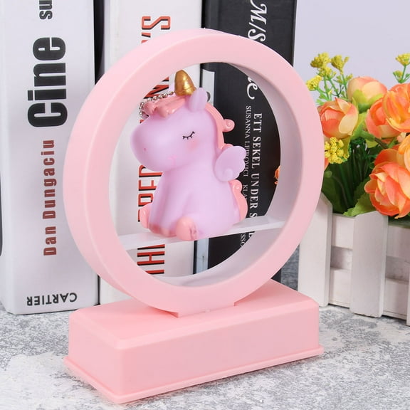 Raindrops Creative Pink Unicorn Night Lamp with Music for Home Use Battery Powered Night Light 7.5 x 5.5 x 5.5 inches