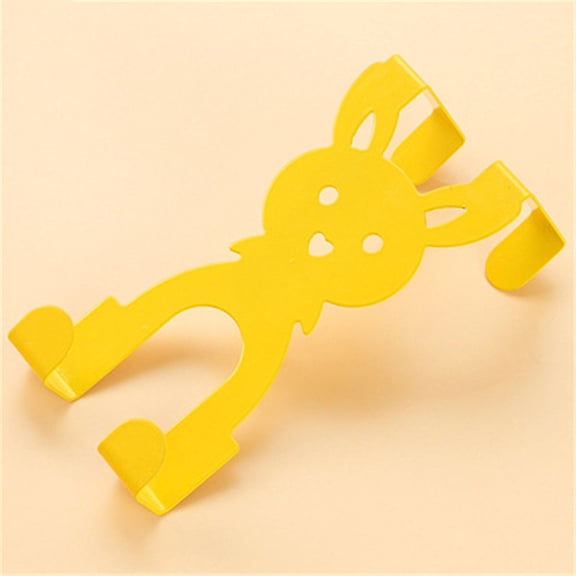 Raindrops Creative Rabbit Hooks 5pcs Assorted Color Stainless Steel Clothes Hook for Hanging Use 3.5-4.5cm