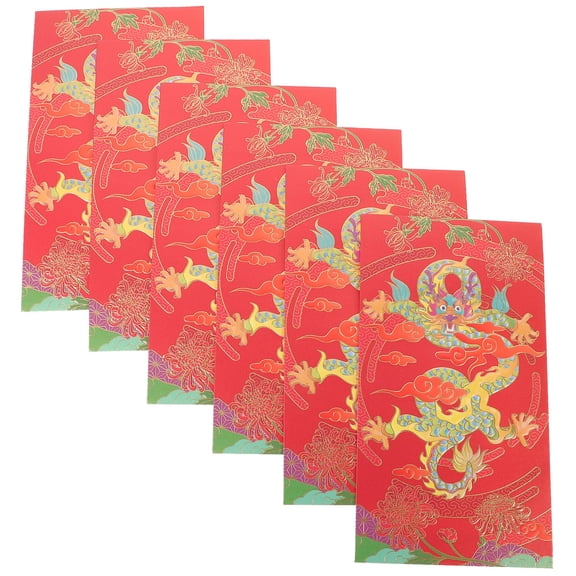 Raindrops Creative Red Dragon Envelopes for Chinese New Year Lucky hongbao Red Color 6 Pcs