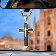 Raindrops Elegant Assorted Color Cross for Car Mirror Hanging Portable Decor Retro Design Easy Installation 2.5 x 5 inches