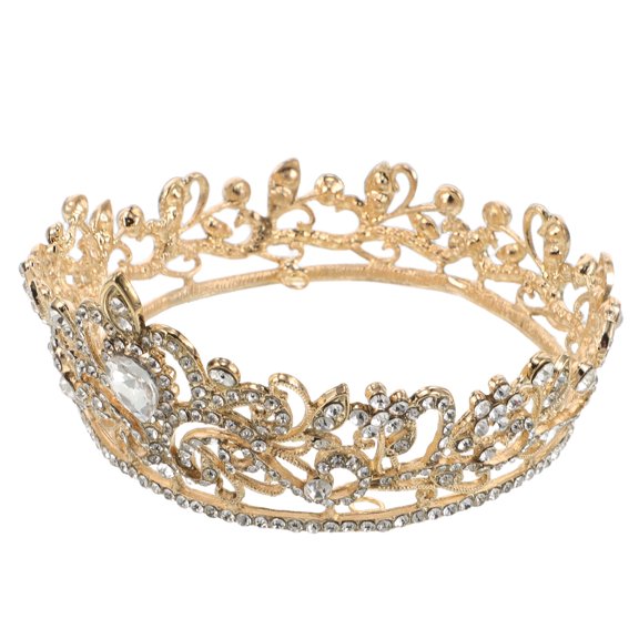 FOMIYES Bridal Hair with Golden Crystals, Comfortable Wedding Headpiece, Elegant Bride Hair Hoop Accessory