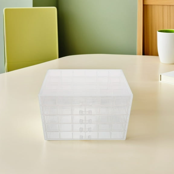 FOMIYES Clear Stackable Rock Organizer with 120 Compartments, Plastic Storage Drawer for Jewelry and Small Items
