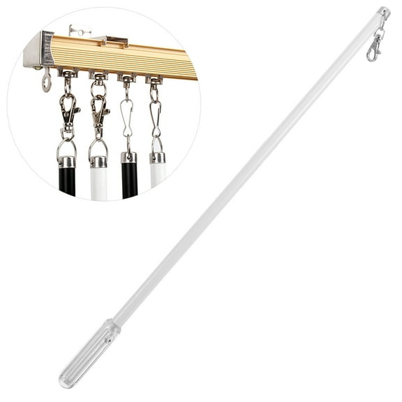 Raindrops Curtain Pull Wand for Grommet Curtains Rod Swivel Windows White