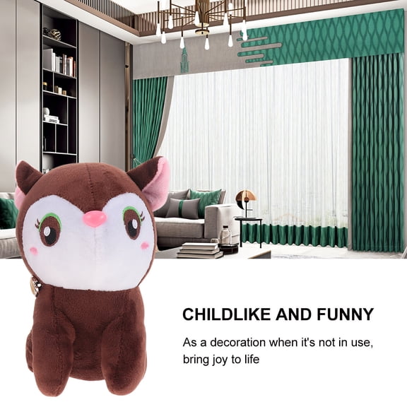 Raindrops Curtain Tiebacks with Squirrel Pattern for Window Decoration Brown Plush Material Suitable for Small or Sheer Curtains 1 Pair