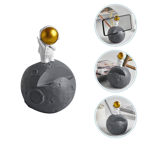 USHOBE 1Pc Astronaut Phone Stand Assorted Color Resin Art Desktop Phone Holder