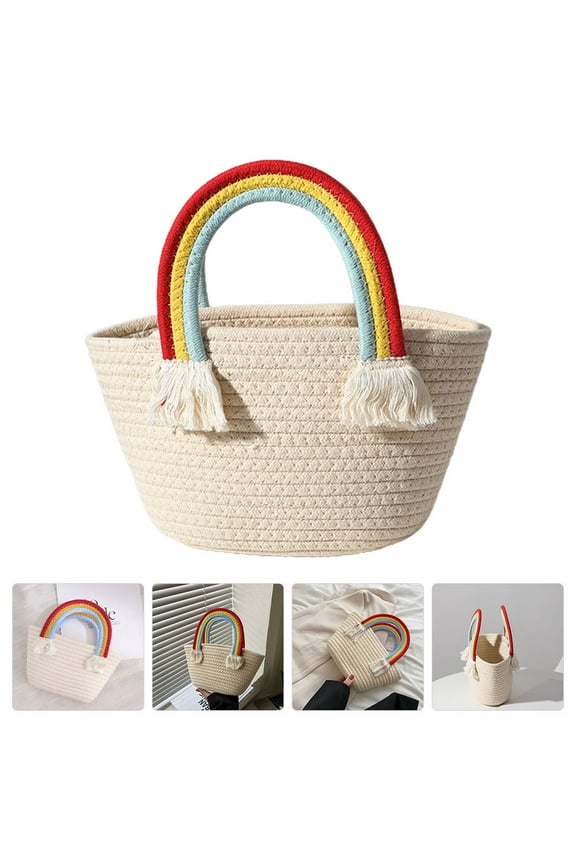 Cotton Weaving Bag Multi Colored 1Set 11.79X3.93X6.29in