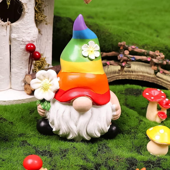 Raindrops Cute Gnome Decor Resin Craft Ornaments for Garden Decoration Multi Color