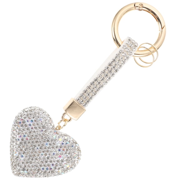 Raindrops  Cute Key Chain Heart Keychain Rhinestone Decor with Pendant Miss