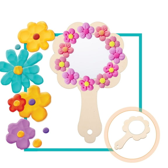 Raindrops DIY Adorable Handheld Mirrors for Kids Craft Assorted Color Unfinished Synthetic Material 10pcs