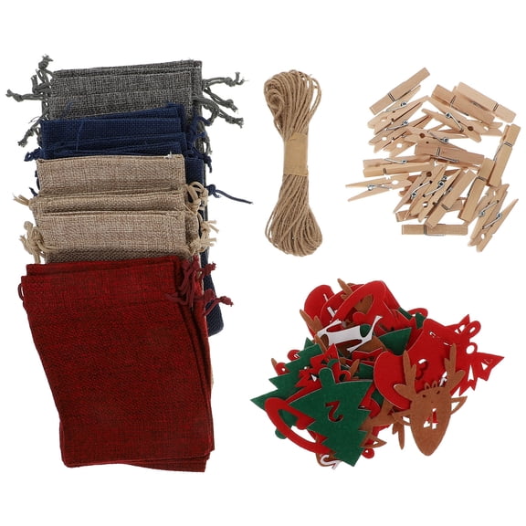 Raindrops Christmas Advent Calendar Bags for Holiday Packing and Xmas Countdown Decoration
