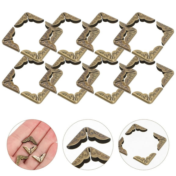 Raindrops DIY Iron Book Corner Protectors Guards for Home Use Dark Brown 100pcs
