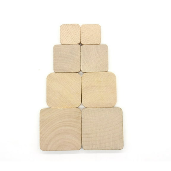 Raindrops DIY Wooden Stamp Base for Craft Making Beige Plastic Unfinished Blocks 4x4x1.2cm