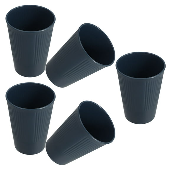Raindrops Dark Blue Reusable Tumbler Cups for Party and Storage Use Made of PP Lightweight and Easy to Clean 5 Pieces