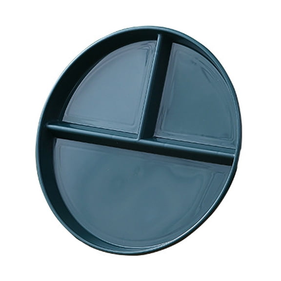 Raindrops Dark Green Plastic ThreeGrid Divider Plate for Home Use Durable MultiFunctional Design 12.5 in