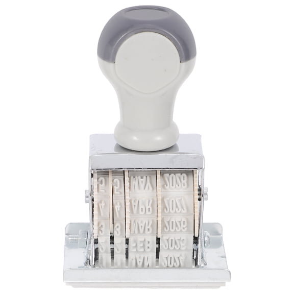 Raindrops Adjustable Grey Date Rolling Stamp with Handle for Daily Office and Scrapbooking Use