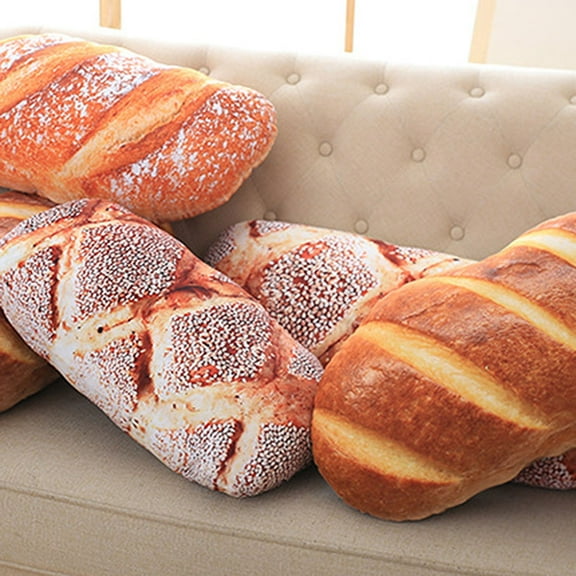 Raindrops Orange French Bread Plush Cushion Pillow for Home Decor Soft Decorative Throw Pillow