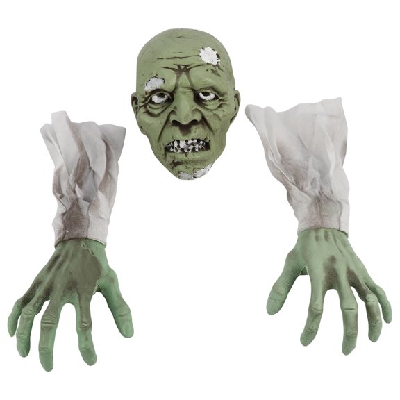 Raindrops Decor Scary Decor Zombie Face Arms Green Garden Decoration 1 Set