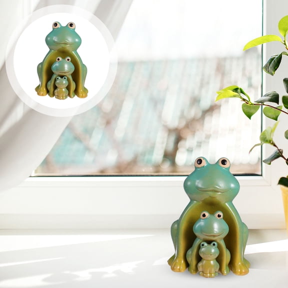 Raindrops Decorations Ceramic Frog Decoration Delicate Animal Decors Office 16x12cm Green