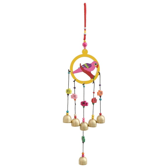 Raindrops  Decorations Wind Chine Wooden Parrot Chimes Interesting Bell