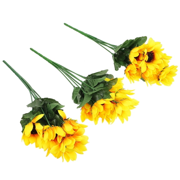 Raindrops Decorative Flower Bouquet Sunflower Bouquet For General Users 3 Sets